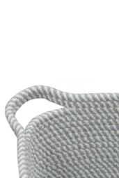 JVL Edison Round Cotton Rope Storage Basket with Handles Grey - thumbnail 4