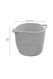 JVL Edison Round Cotton Rope Storage Basket with Handles Grey - thumbnail 5