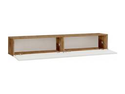 Vente-unique 2 - Door Wall - Mounted TV Unit - White & Natural - AUBEPINA in Light Oak - thumbnail 6