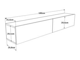 Vente-unique 2 - Door Wall - Mounted TV Unit - White & Natural - AUBEPINA in Light Oak - thumbnail 8