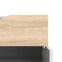 CALICOSY Small Sideboard With 2 Doors & 1 Drawer, White & Oak, 98.7cm - thumbnail 6