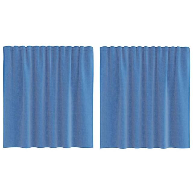 Berkfield Home Voile Curtains with Rod Pockets 2 pcs Royal Blue - image 1