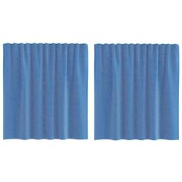 Berkfield Home Voile Curtains with Rod Pockets 2 pcs Royal Blue - thumbnail 1