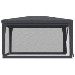 Berkfield Home Party Tent with 4 Mesh Sidewalls Anthracite 3x4 m HDPE in Black - thumbnail 4