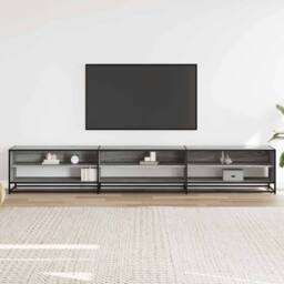 Berkfield Home TV Cabinet Grey Sonoma 270x40x46 cm Engineered Wood - Size: 270 x 40 x 46 cm - thumbnail 3