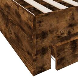 Berkfield Home Modern Bed Frame with Drawers without Mattress Smoked Oak 135x190 in Brown - Size: Double - thumbnail 8