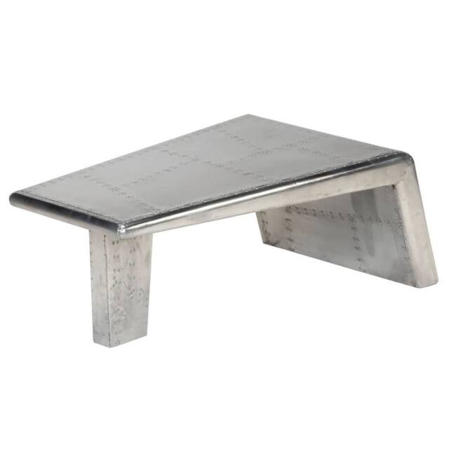 Berkfield Home Aviator Coffee Table Aluminium Vintage Aircraft Airman Style in Silver - image 1