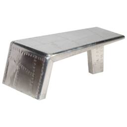Berkfield Home Aviator Coffee Table Aluminium Vintage Aircraft Airman Style in Silver - thumbnail 9