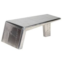 Berkfield Home Aviator Coffee Table Aluminium Vintage Aircraft Airman Style in Silver - thumbnail 8