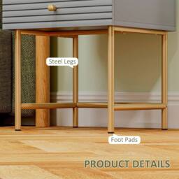 Wyld Haus Lika Set of 2 Grey & Gold Bedside Tables with Ribbed Drawers - thumbnail 6