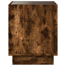 Berkfield Home Bedside Table with Infinity LED Smoked Oak 50x50x50 cm in Brown - Size: 50 x 50 x 50 cm - thumbnail 7