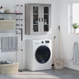 Berkfield Home Wall Mounted Cabinet Grey Sonoma 69.5x34x90 cm - thumbnail 1