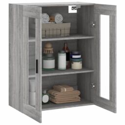 Berkfield Home Wall Mounted Cabinet Grey Sonoma 69.5x34x90 cm - thumbnail 5