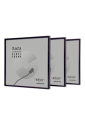 "nielsen Set of 3 Vinyl 12"" LP Record Display Frames, Aluminium, 32x33cm in Jet Black - Size: 32x33 cm" - thumbnail 1