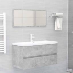 Berkfield Home Sink Cabinet Concrete Grey 90x38.5x45 cm Engineered Wood - thumbnail 3