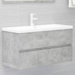 Berkfield Home Sink Cabinet Concrete Grey 90x38.5x45 cm Engineered Wood - thumbnail 1