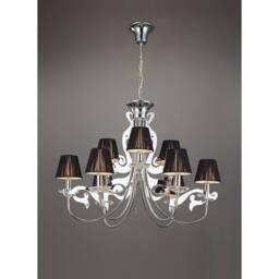 Netlighting Acanto Pendant Round 9 Light E14 Polished Chrome With Black Shades in Grey - thumbnail 2