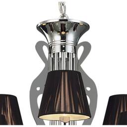 Netlighting Acanto Pendant Round 9 Light E14 Polished Chrome With Black Shades in Grey - thumbnail 5