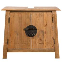 Berkfield Home Bathroom Furniture Set Solid Pinewood in Brown - thumbnail 3