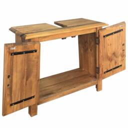 Berkfield Home Bathroom Furniture Set Solid Pinewood in Brown - thumbnail 5