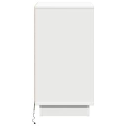 Berkfield Home Bedside Cabinet with LED White 39x34.5x65 cm Engineered Wood - thumbnail 7