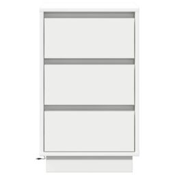 Berkfield Home Bedside Cabinet with LED White 39x34.5x65 cm Engineered Wood - thumbnail 6