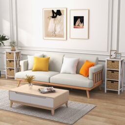 Costway Set of 2 Nightstand 3-Tier Sofa Side Table X-Shaped 3-Drawer End Table in White - thumbnail 4