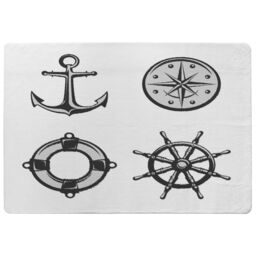 Benjamin Tate Design Nautical Icons Rug in Natural - Size: Large - thumbnail 1