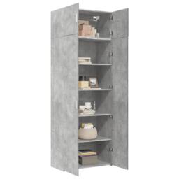 Berkfield Home Storage Cabinet Concrete Grey 80x42.5x225 cm Engineered Wood - thumbnail 3