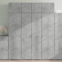 Berkfield Home Storage Cabinet Concrete Grey 80x42.5x225 cm Engineered Wood - thumbnail 1