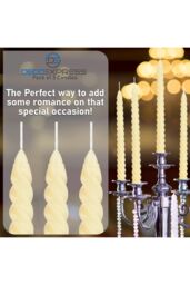 Deco Express Dinner Candles Pack of 3 Twisted Non Drip Spiral 6 hours Non Scented in Ivory - Size: 3 Pack - thumbnail 5