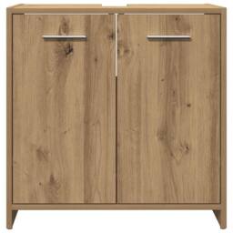 Berkfield Home Bathroom Sink Cabinet Artisan Oak 60x33x60 cm Engineered Wood in Brown - Size: 60 x 33 x 60 cm - thumbnail 6