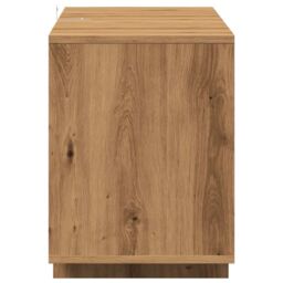 Berkfield Home TV Cabinet Artisan Oak 130x35x50 cm Engineered Wood in Brown - Size: 130 x 35 x 50 cm - thumbnail 6