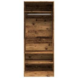 Berkfield Home Wardrobe Old Wood 80x50x200 cm Engineered Wood in Brown - Size: 80 x 50 x 200 cm - thumbnail 4