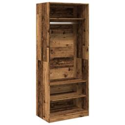Berkfield Home Wardrobe Old Wood 80x50x200 cm Engineered Wood in Brown - Size: 80 x 50 x 200 cm - thumbnail 2
