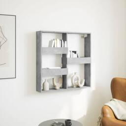 Berkfield Home Wall Cabinet Concrete Grey 80x15x80 cm Engineered Wood - Size: 80 x 15 x 80 cm - thumbnail 2