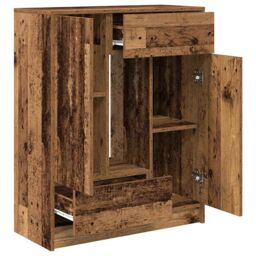 Berkfield Home Sideboard with Drawers & Doors Old Wood 73x31x90 cm in Brown - Size: 73 x 31 x 90 cm - thumbnail 5