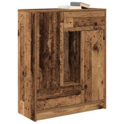 Berkfield Home Sideboard with Drawers & Doors Old Wood 73x31x90 cm in Brown - Size: 73 x 31 x 90 cm - thumbnail 4