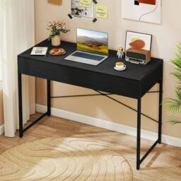 Kelvenix Computer Desk Compact Writing Desk in Black - Size: 0.6m2 - thumbnail 3