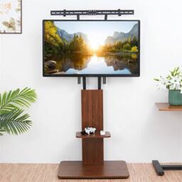 Nordara Heavy Duty TV Floor Stand in Brown - Size: 100 cm x 100 cm - thumbnail 5
