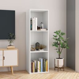 Berkfield Home Book Cabinet/TV Cabinet White 36x30x114 cm Engineered Wood - Size: 36 x 30 x 114 cm - thumbnail 1
