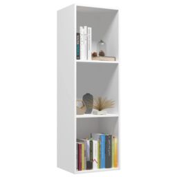 Berkfield Home Book Cabinet/TV Cabinet White 36x30x114 cm Engineered Wood - Size: 36 x 30 x 114 cm - thumbnail 3