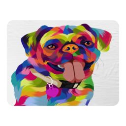 Benjamin Tate Design Amazing Illustration Pop Art Dog Designer Blanket in Natural - Size: 120 cm x 150 cm - thumbnail 1