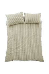 Pineapple Elephant 'Cotton Rich Woven Stripe' Duvet Cover Set in Green - Size: King - thumbnail 5