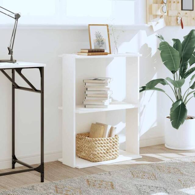 Berkfield Home Elegant Bookcase 3-Tier White 60x30x80 cm Engineered Wood - Size: 60 x 30 x 80 cm - image 1