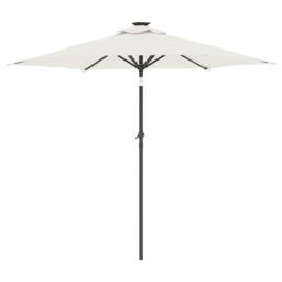 Berkfield Home Garden Parasol with Steel Pole White 225x225x212 cm - Size: 225 x 225 x 212 cm - thumbnail 5