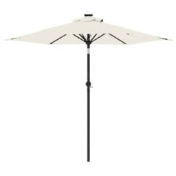 Berkfield Home Garden Parasol with Steel Pole White 225x225x212 cm - Size: 225 x 225 x 212 cm - thumbnail 4