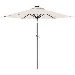 Berkfield Home Garden Parasol with Steel Pole White 225x225x212 cm - Size: 225 x 225 x 212 cm - thumbnail 2