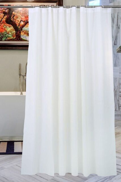 Neel Blue Shower Curtain With 12 Hooks, Mould & Mildew Resistant, Washable PEVA - 180x180cm in Ivory - Size: 180 cm width x 180 cm drop - image 1