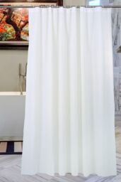 Neel Blue Shower Curtain With 12 Hooks, Mould & Mildew Resistant, Washable PEVA - 180x180cm in Ivory - Size: 180 cm width x 180 cm drop - thumbnail 1